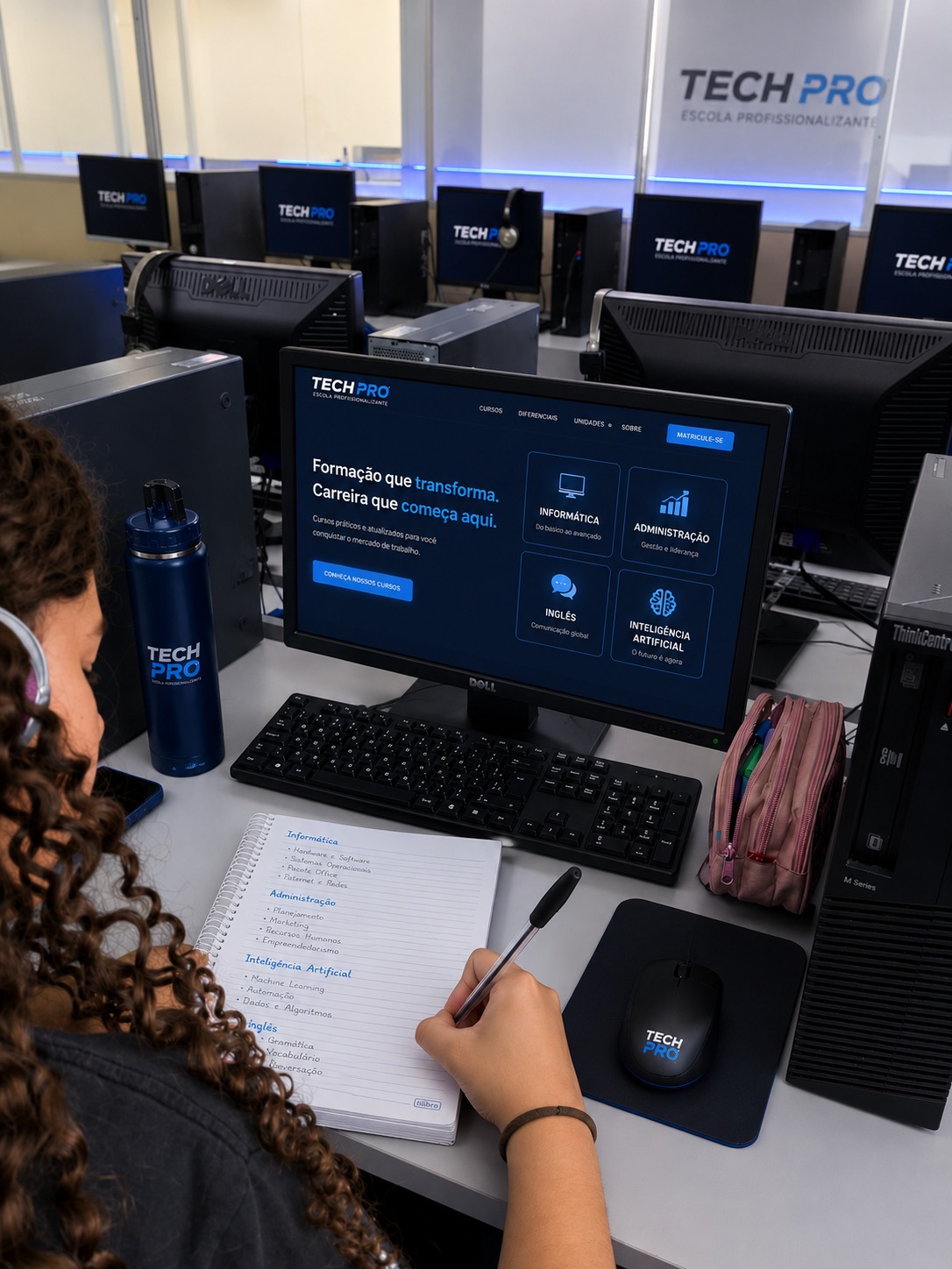 Aluna estudando na Tech Pro